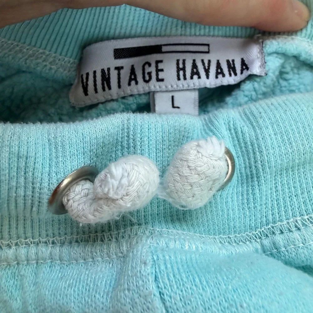 Vintage Havana Ombre Sweatshirt Shorts Kids Size L Turquoise Grey